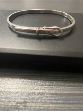 Sterling Silver Vintage Buckle Bangle Bracelet